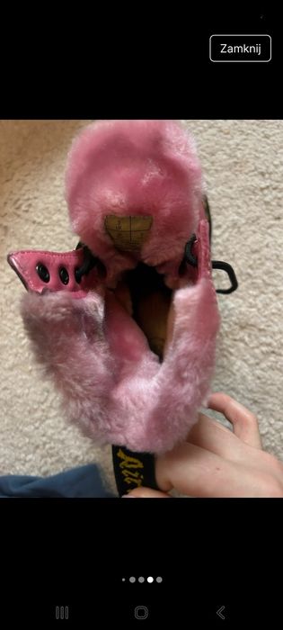 Oryginalne dr Martens martensy glany 36 rozmiar 3 różowe ocieplane