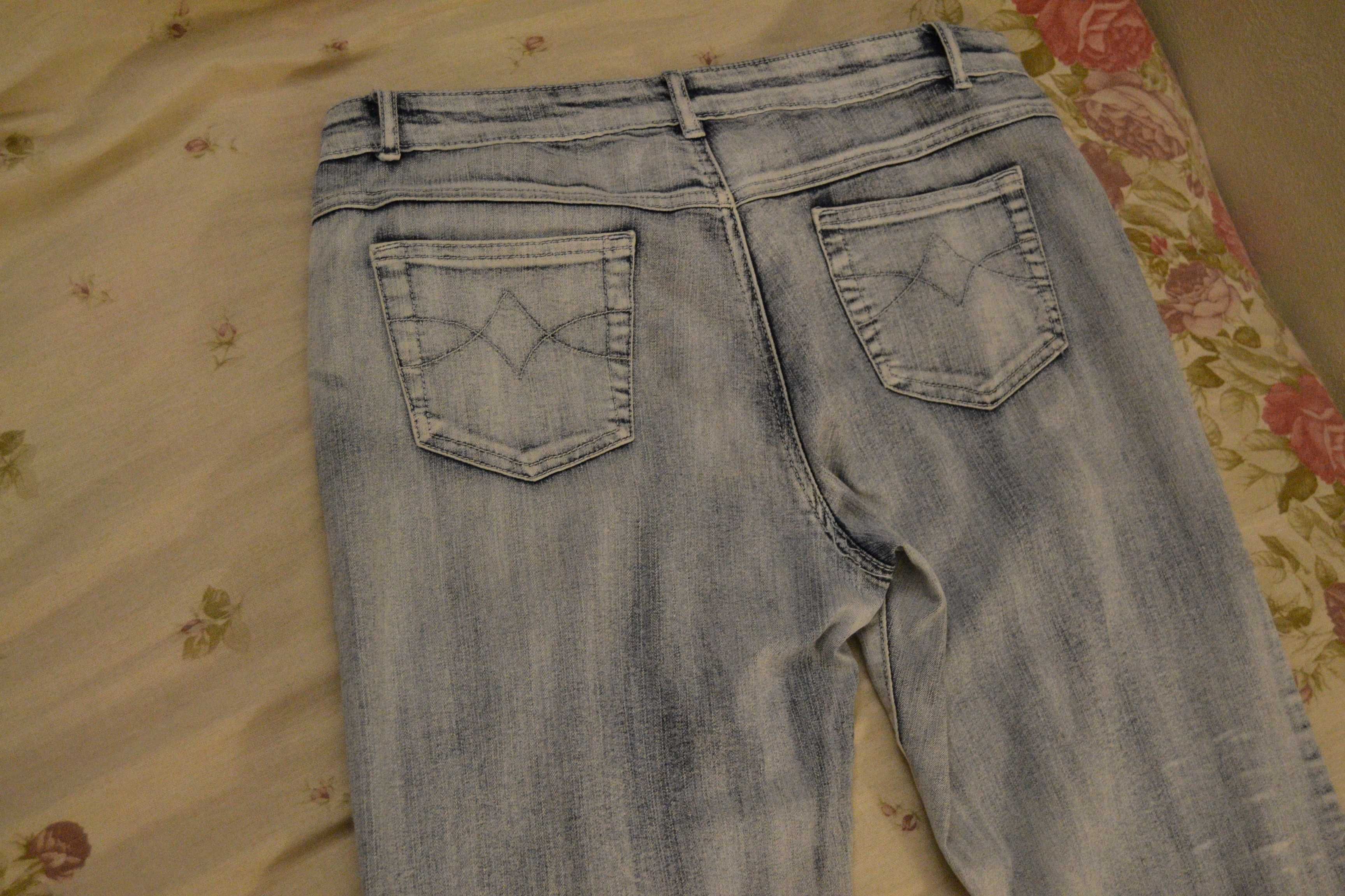 Rozszerzane jasne jeansy Boweidun Jeans 40 L dzwony vintage szerokie