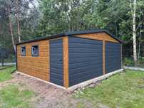 Garaż drewnopodobny (konstrukcja profil ocynk) 6x6 7x6 8x6 7x5 8x6 9x6