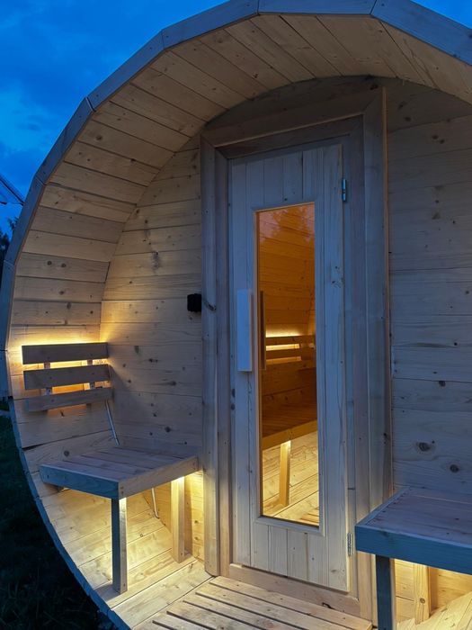 Sauna drewniana Beczka 300cm dostępna od ręki