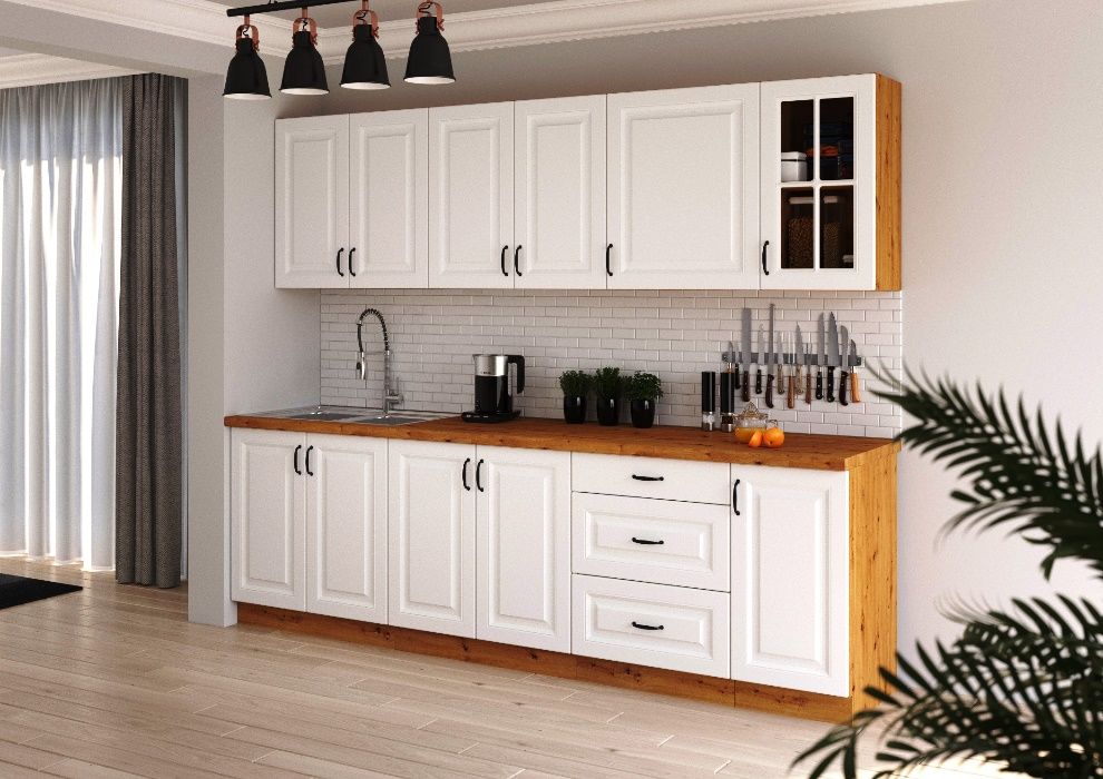 Nowe meble kuchenne zestaw KLEO MDF styl Angielski Frezowane fronty