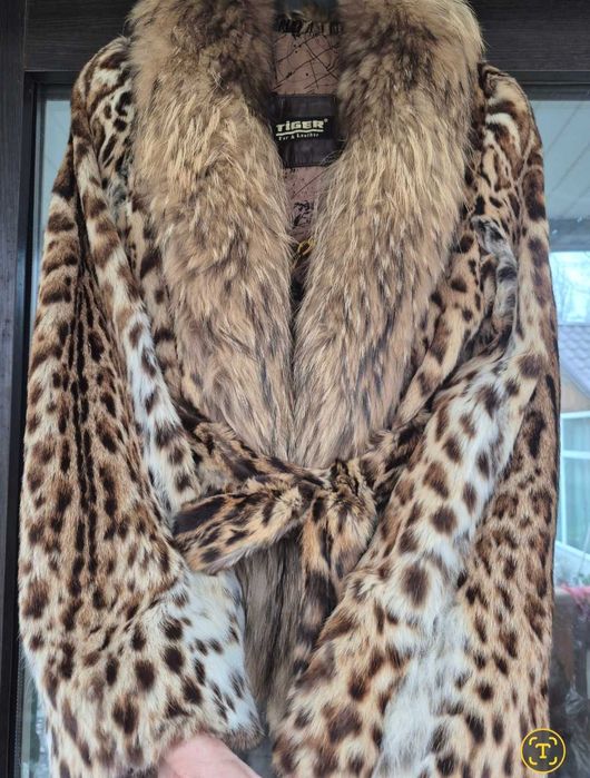 Шуба автоледі оцелот,рись оверсайз,не норка
