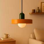 Lampa wisząca retro vintage – kolorowa pomarańczowa do salonu/jadalni