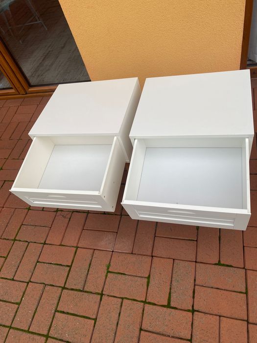 Stoliki nocne BROBY 1 szuflada kolor bambusu/biały