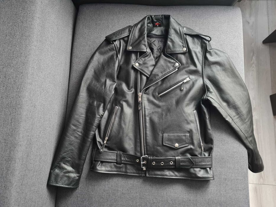 Męska skórzana kurtka ramoneska Wolf S