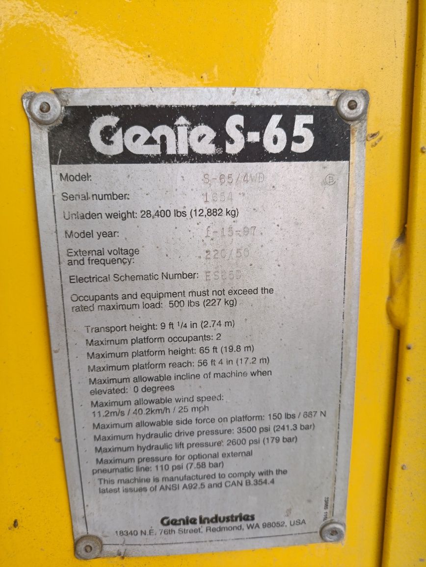 Zwyżka Genie  s65