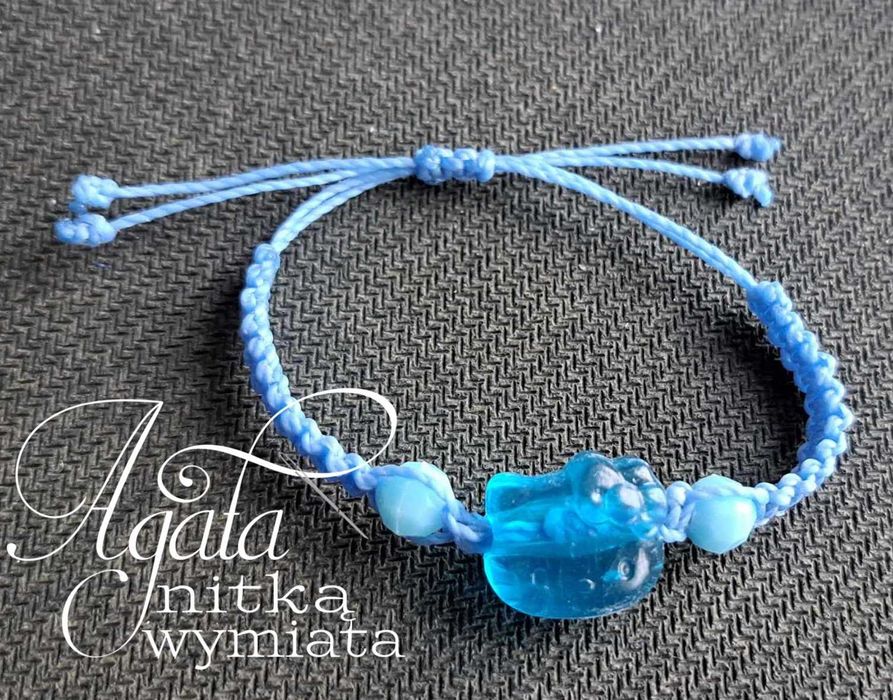 bransoletka niebieska z kotkiem 2