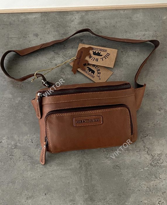 Кожаная сумка-бананка Hill Burry 2933. Германия. Шкіряна сумка