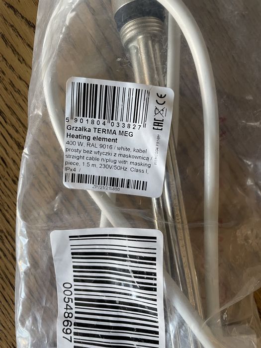 Terma Meg 400W biała do grzejnika łazienkowego Terma