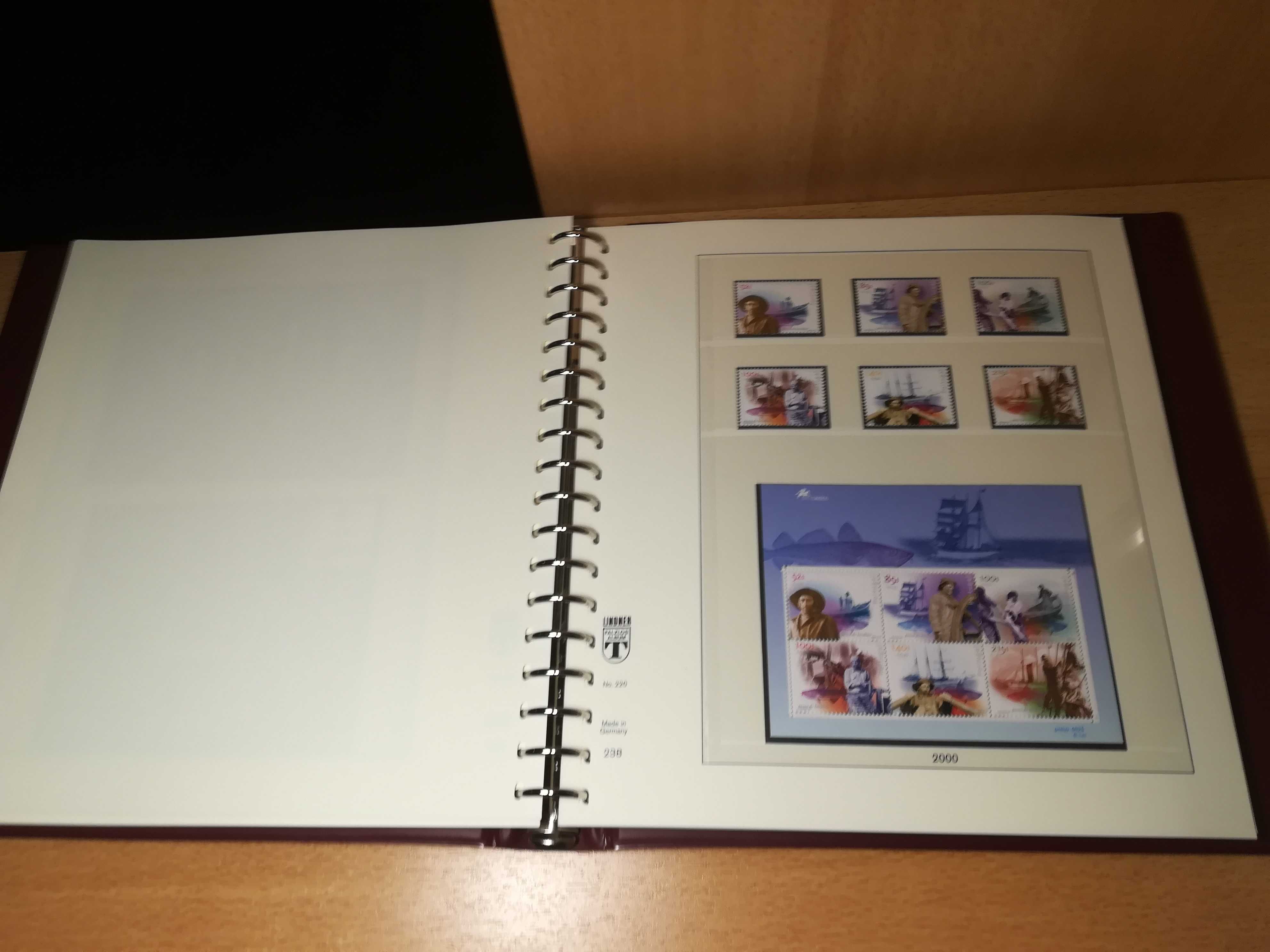 Album e folhas pré-impressas Lindner, de 1999 até 2002, selos e blocos