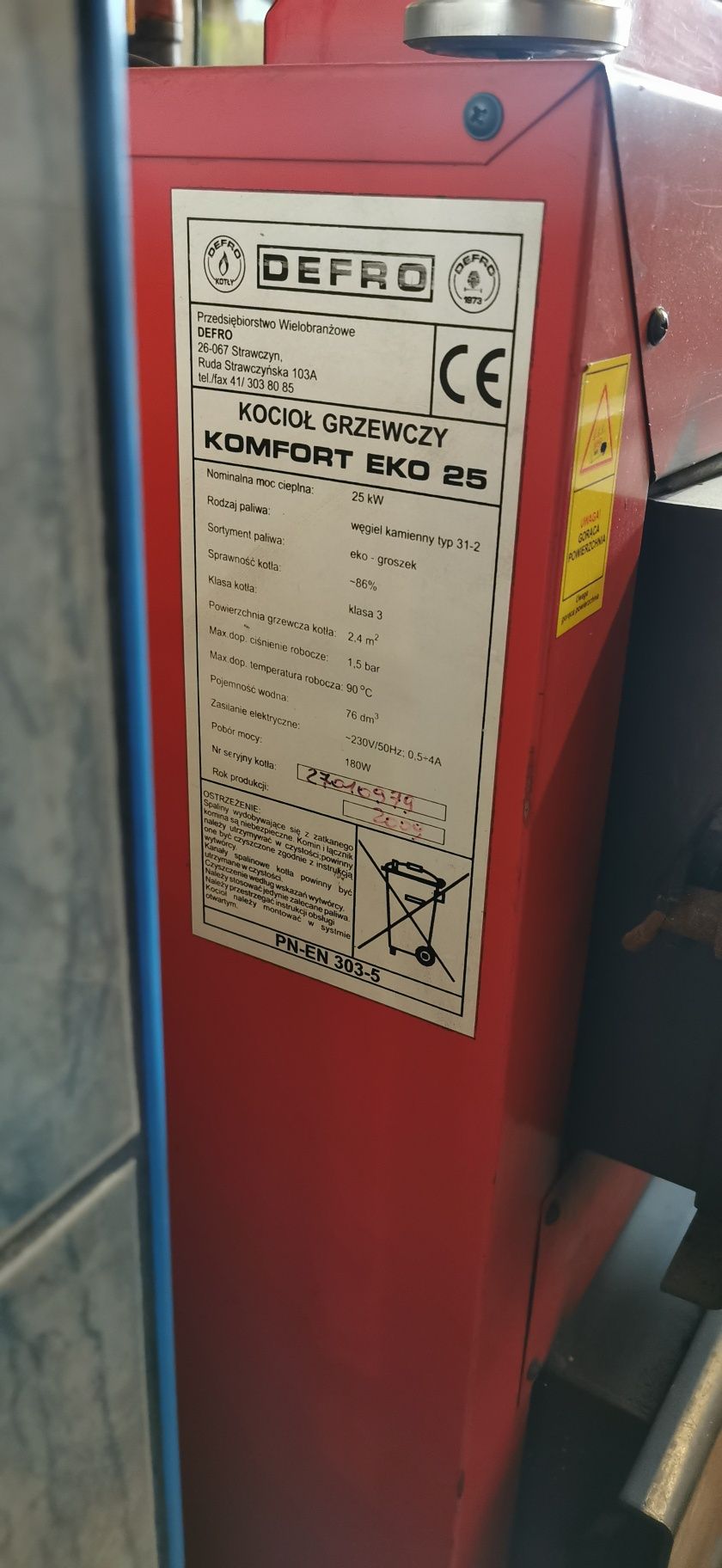 Wszystkie części kociołka Defro 25 kw