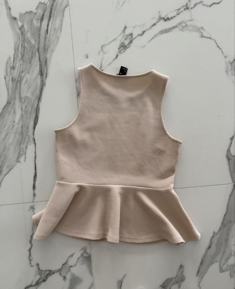 Bluzka H&M z baskinką S, 36, beż
