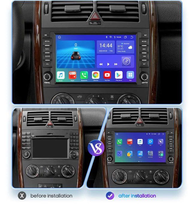 Radio android 12 mercedes W245 W209 W169 Sprinter wifi gps bluetooth