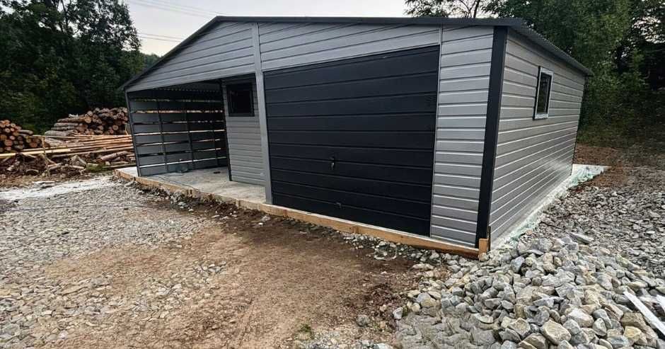 Garaż blaszany | Wiata ażurowa | ganek | profil zamknięty | Wykusz