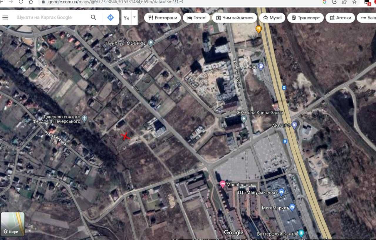 Продаж земельної ділянки в с Ходосівка, 0,10Га, за Мегамаркетом