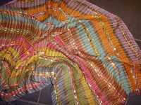 100% RAYON kolorowy ażurowy INDYJSKI szal szalik 185 x 50 cm