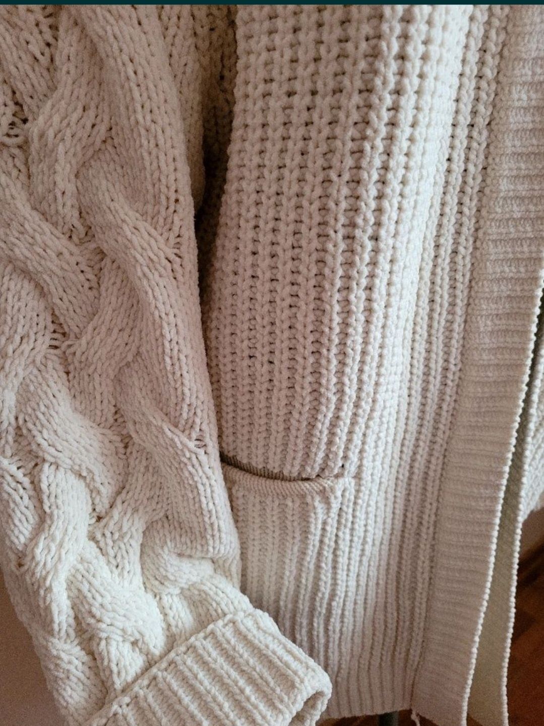 Gruby kardigan sweter r XL