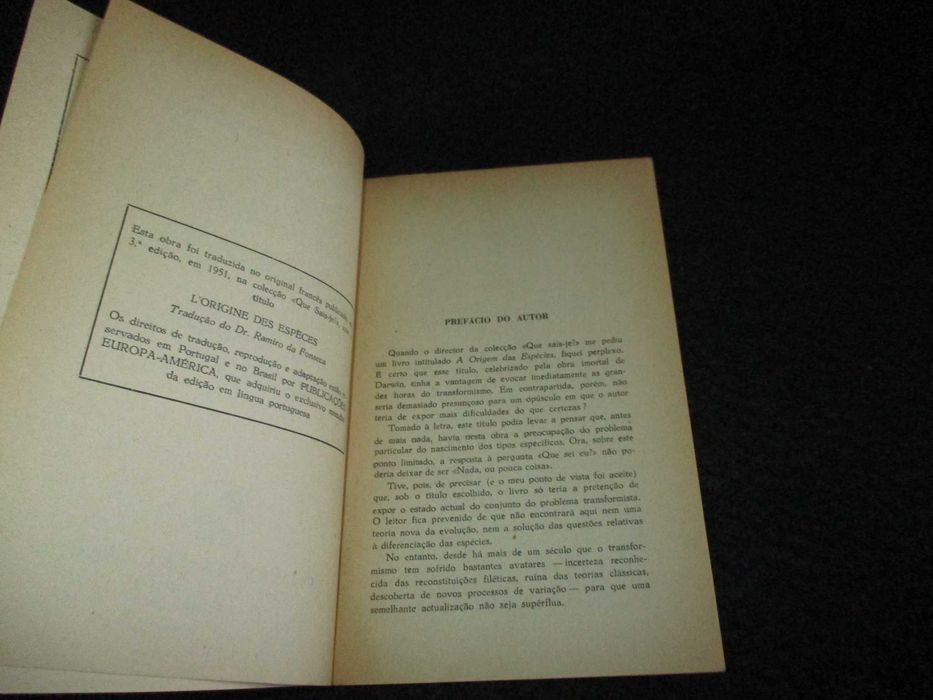 Livro A Origem das Espécies Émile Guyénot Saber
