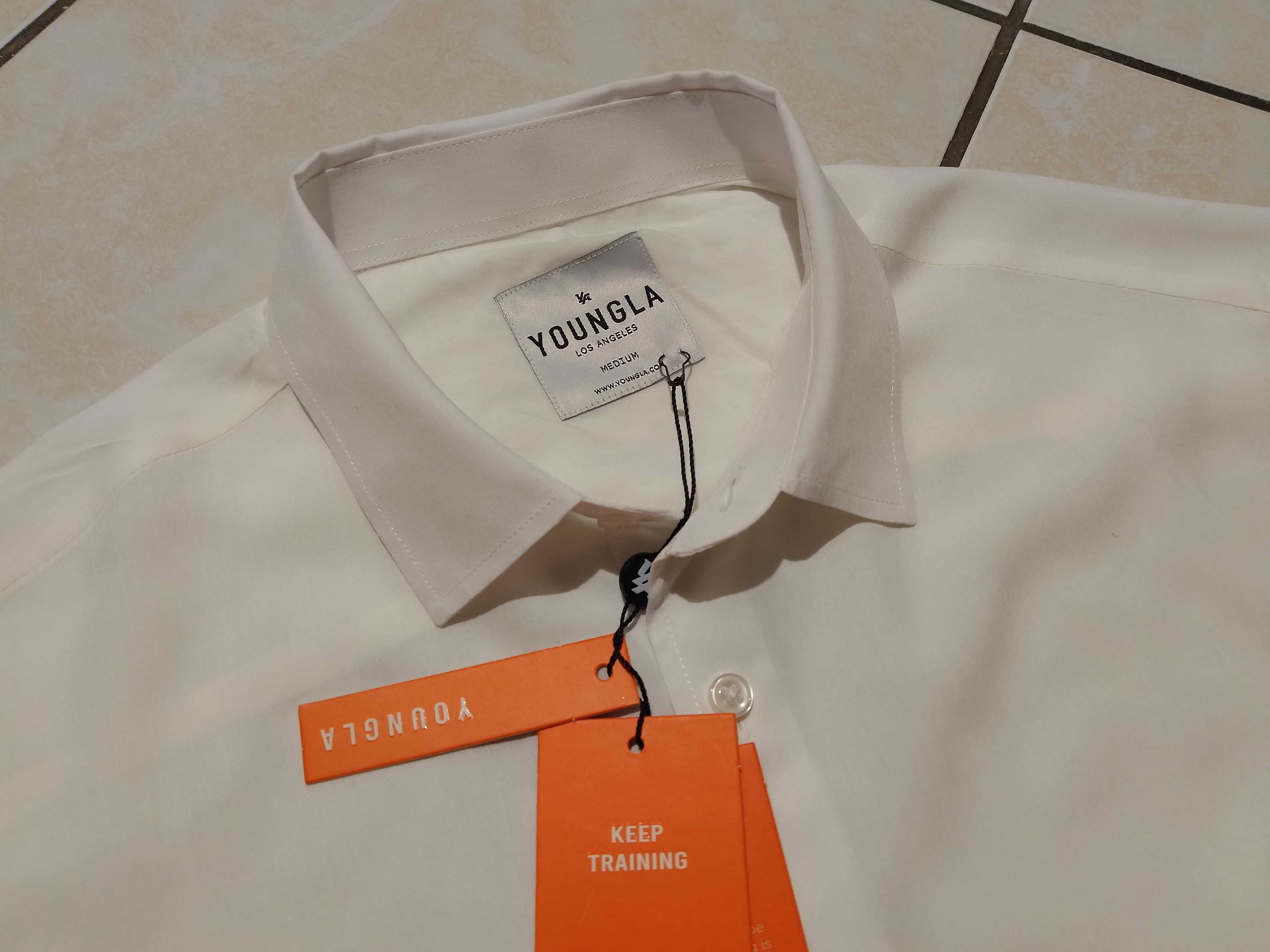 YOUNGLA - NOWA! z LOGO i Metkami Koszula Męska rozmiar L