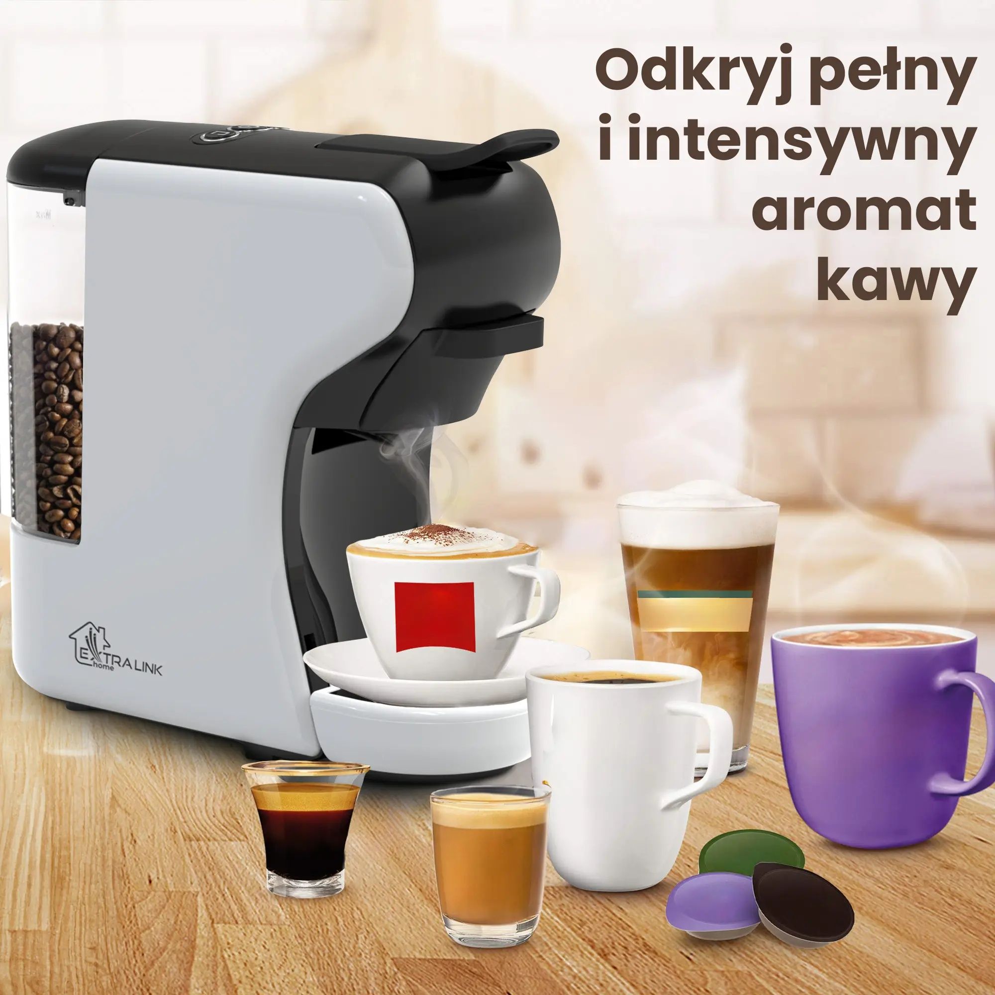 Extralink Home Универсальная капсульная кофемашина черного  цвета