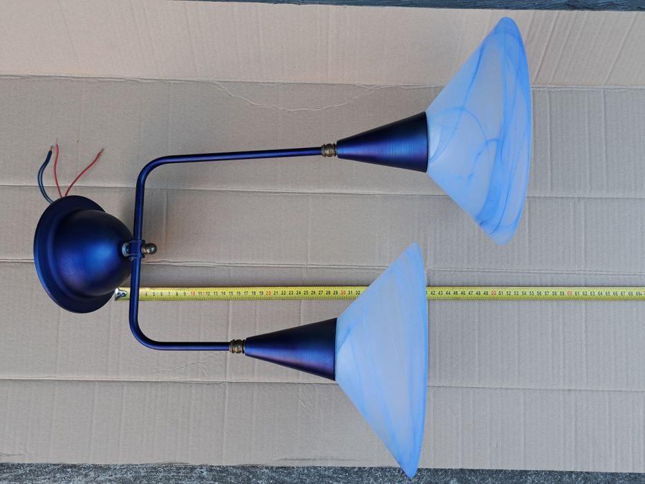 Żyrandol podwójny niebieski