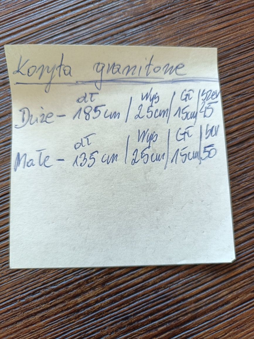 Koryta granitowe