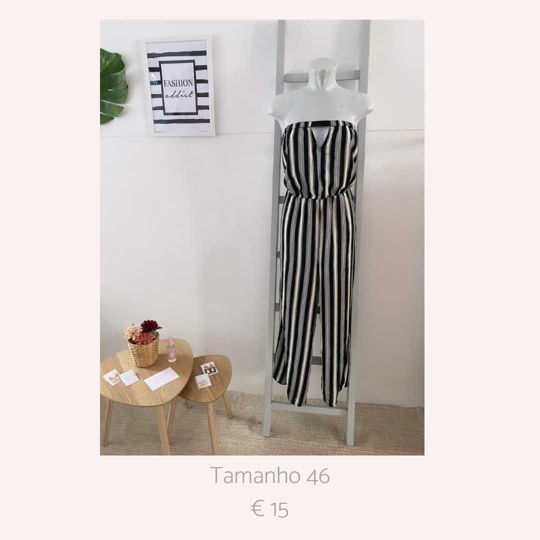 Jumpsuit Calça Branco Variado