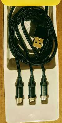 Uniwersalny Kabel USB z 3 wyjściami