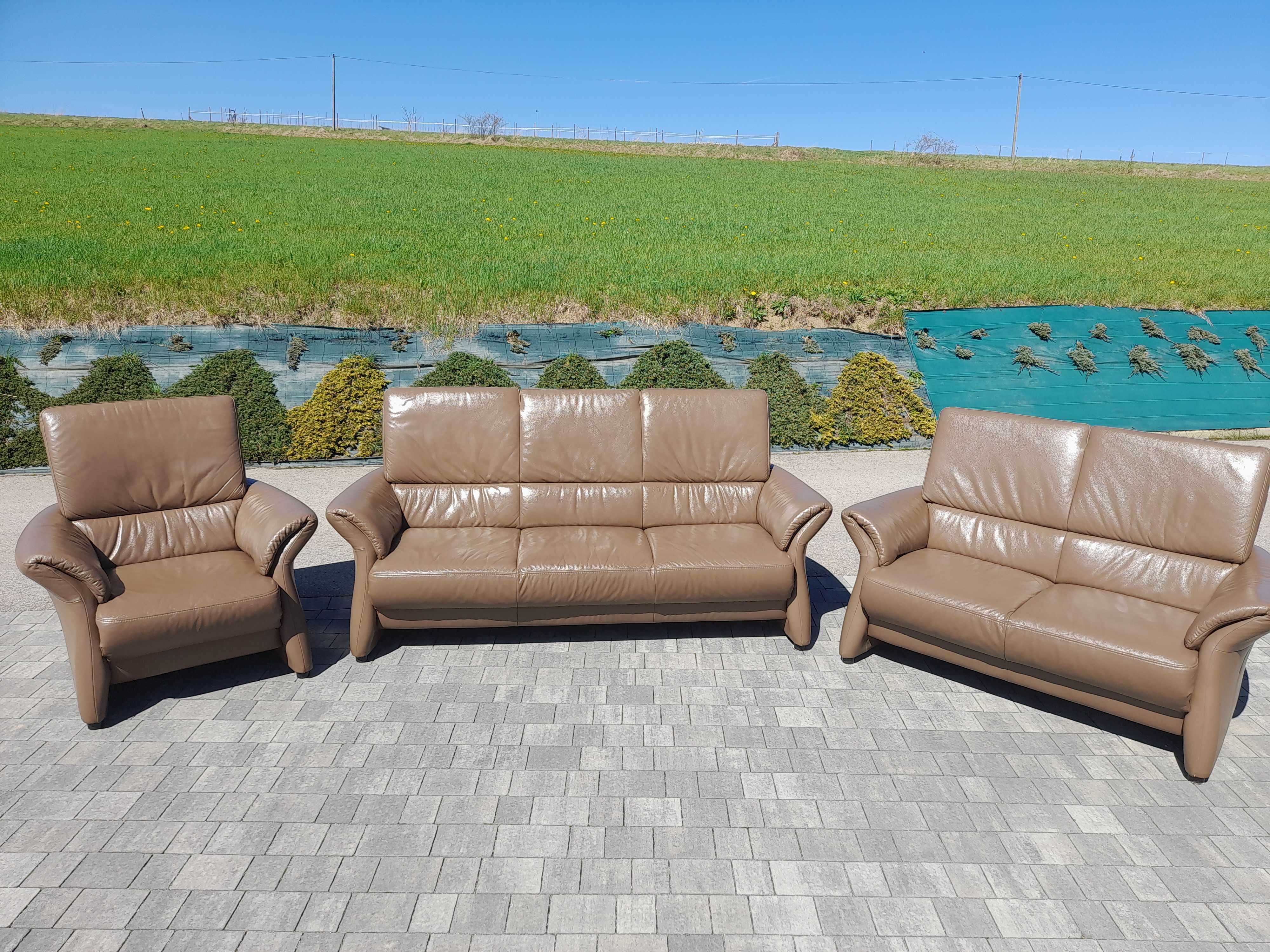 Idealny zestaw wypoczynkowy 3+2+1 skóra naturalna marki DES Sofa Line