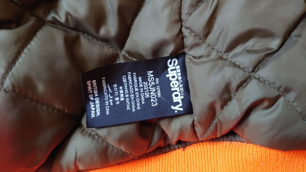 Superdry kurtka męska M pilotka kołnierz z misia przejściowa bomberka