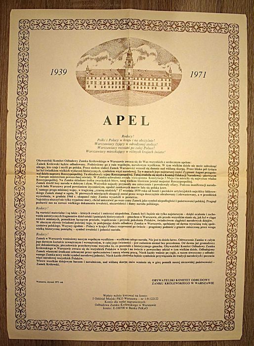 Zamek Królewski w Warszawie - Apele z 1971-74 ,trzy książki ,pocztówka