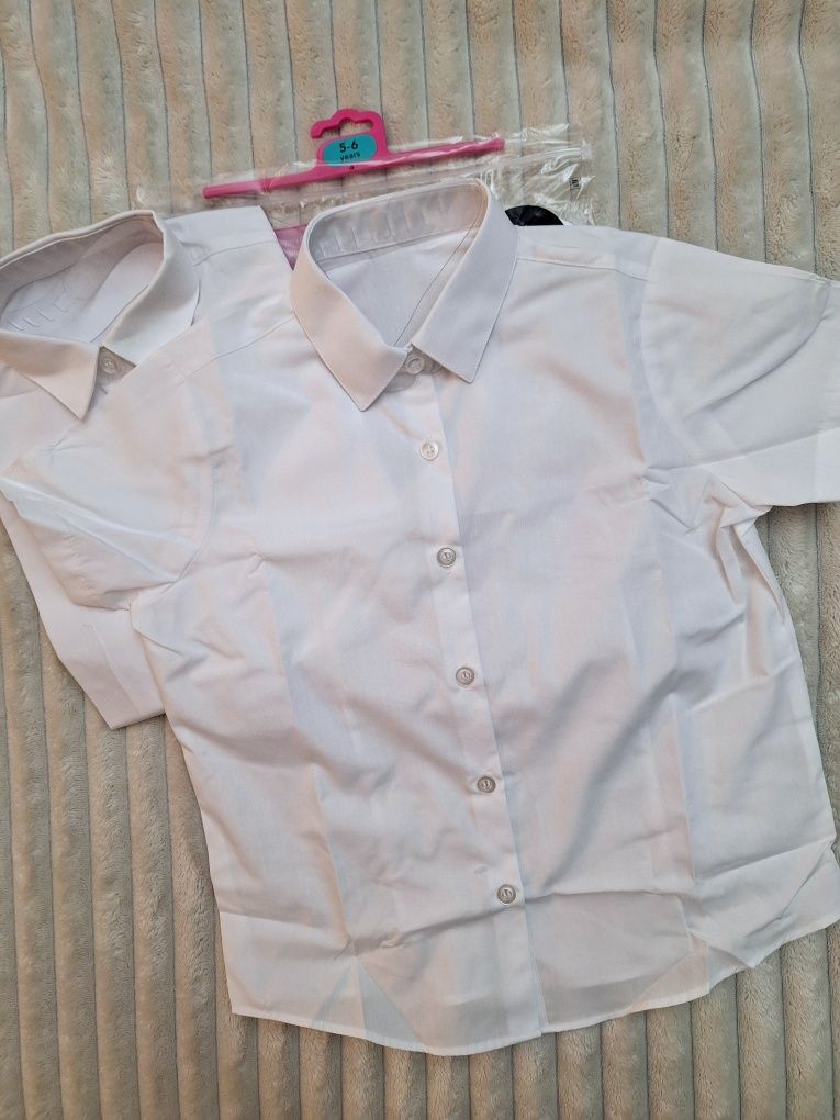 2-pack Koszula biała krótki rękaw wzrost 110-116 cm