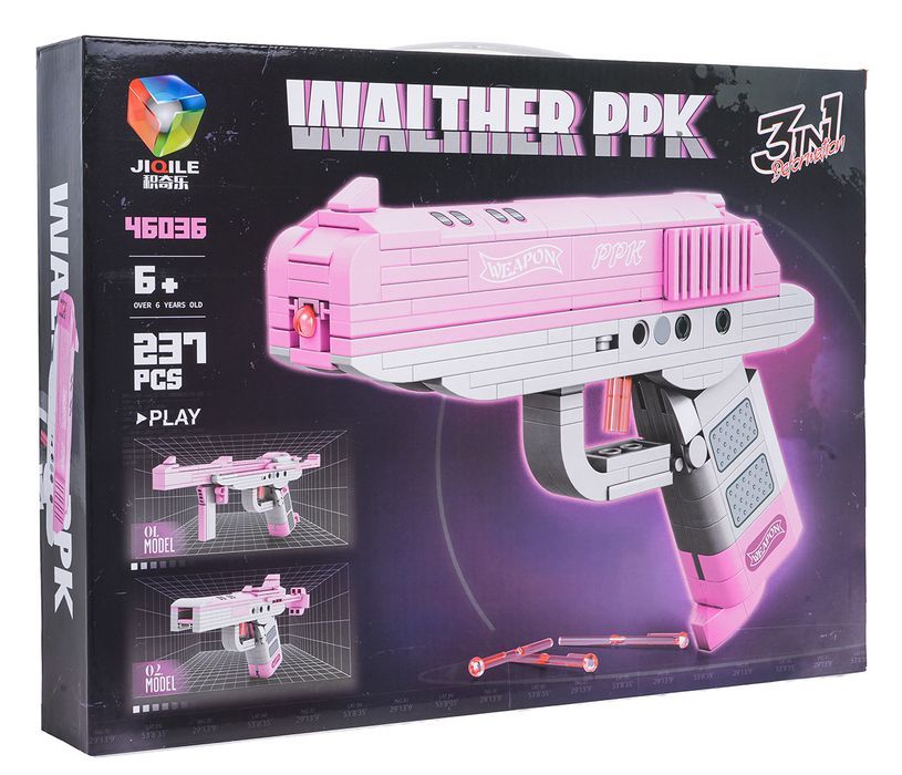 Zestaw Klocków Pistolet Różowy 237El.