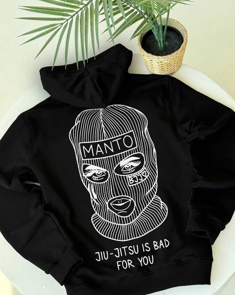MANTO x Ktof — Худи черное Манто — XS S M L XL — BIG Лого Принт