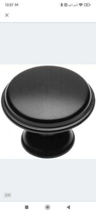 Gałka meblowa czarny mat Cento GTV