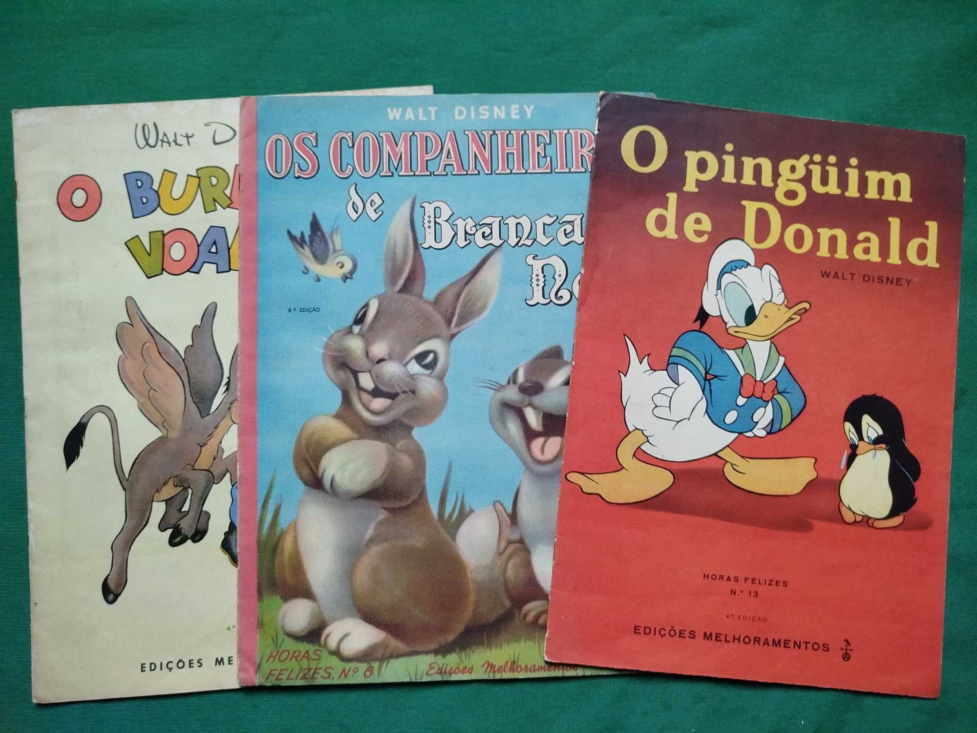 Livros Disney Antigos HORAS FELIZES Edições Melhoramentos, Anos 50/60