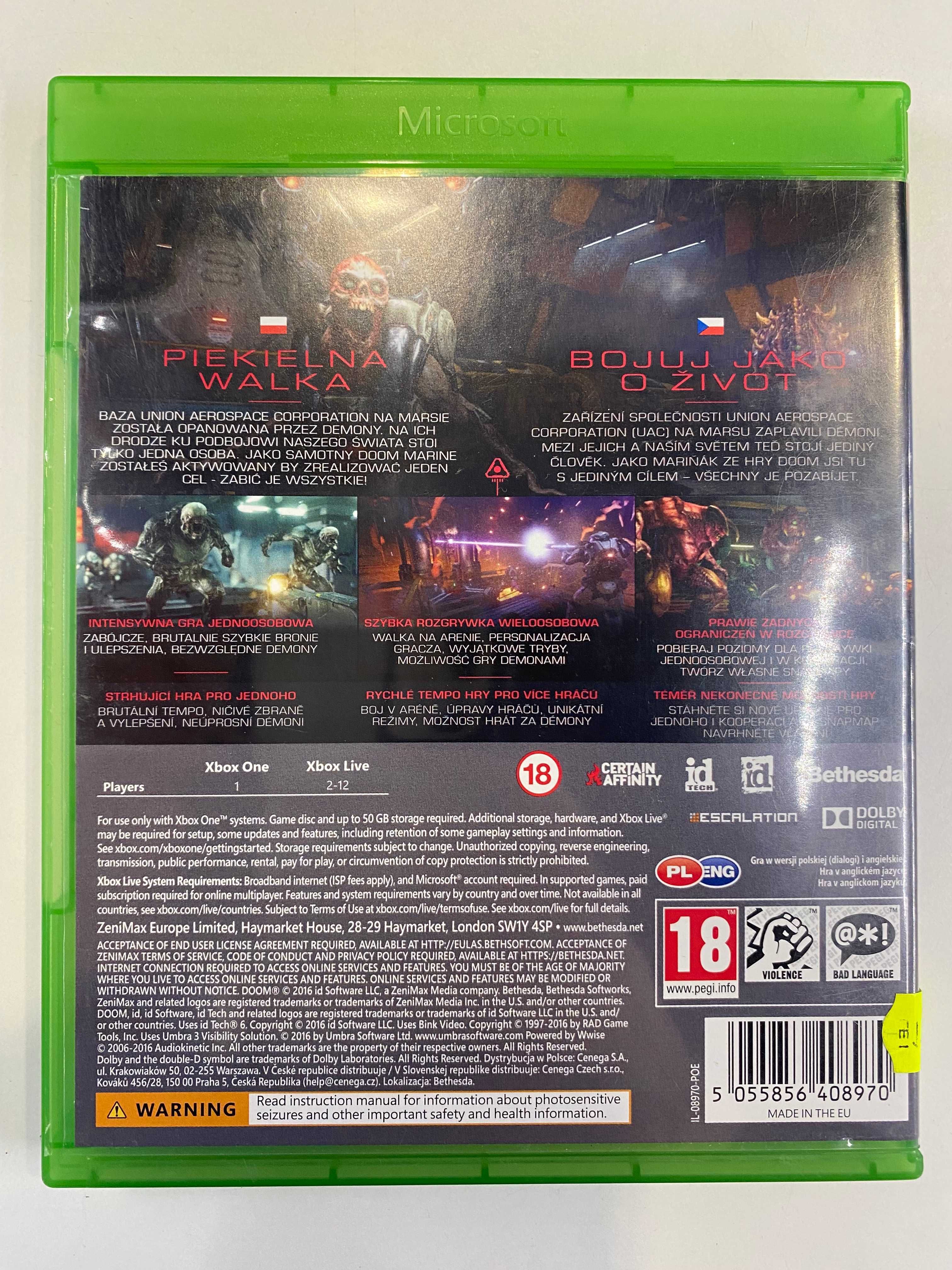 Doom Xbox One Sklep Ostróda