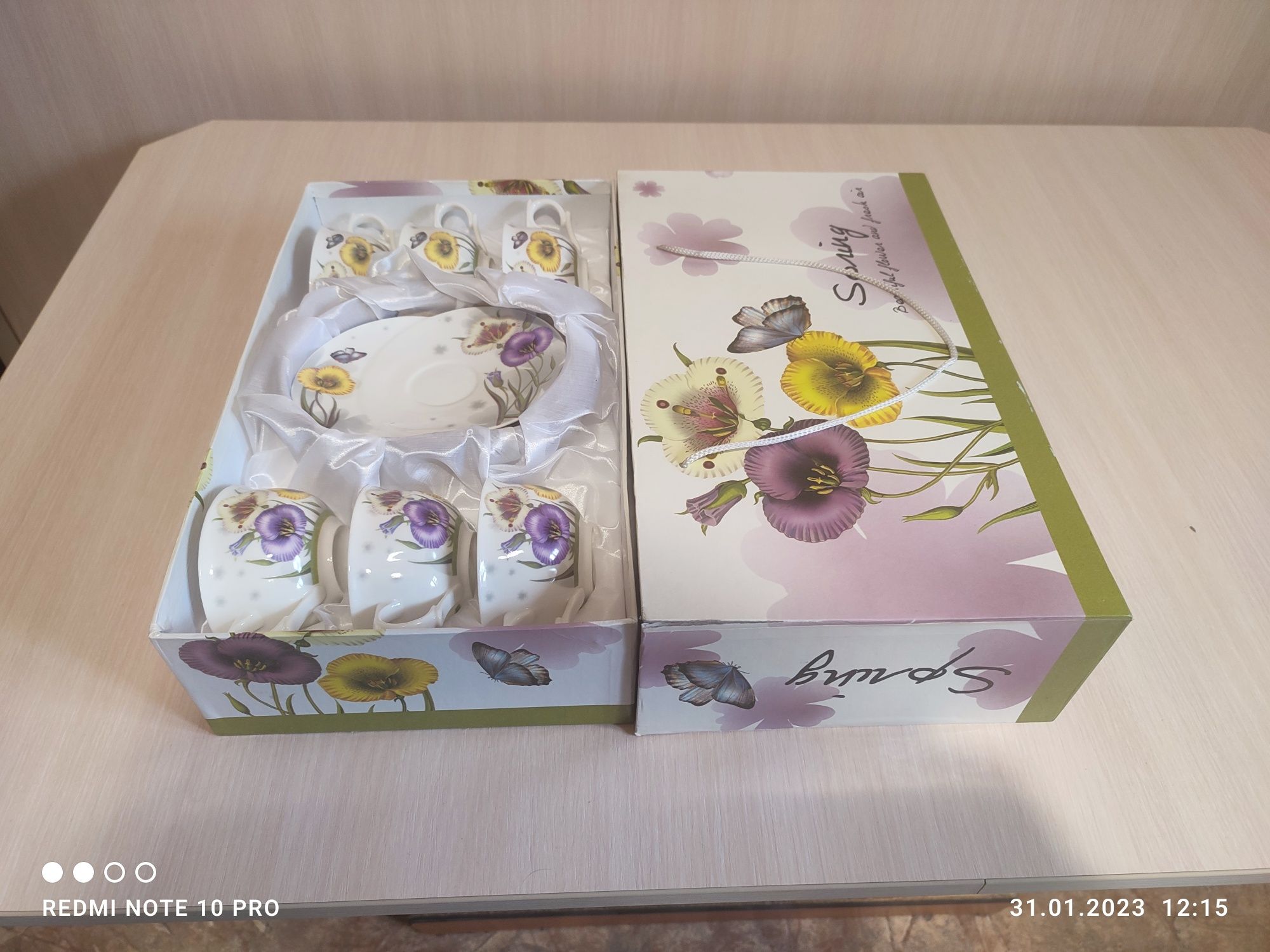Набор для чая сервиз кофейный  Underprice Spring (весна) с блюдцами 22