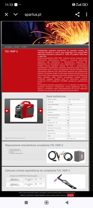 Spawarka tig 180P-2