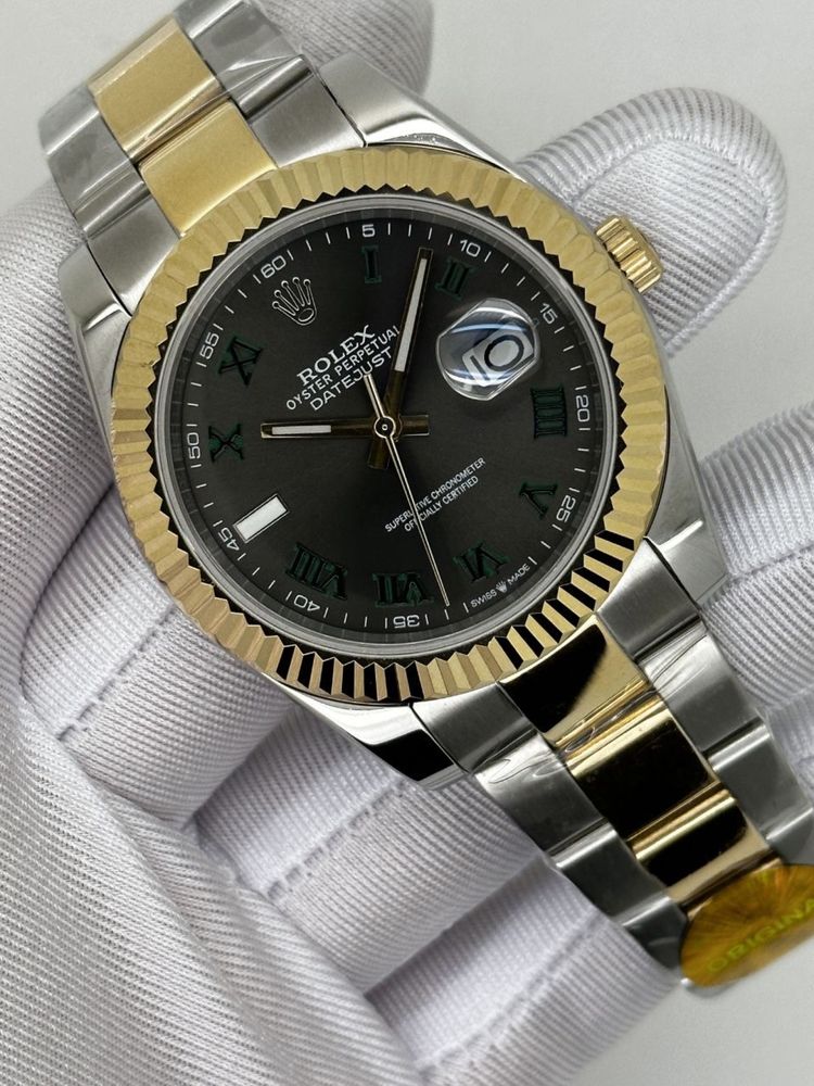 Швейцарские часы Rolex Datejust Wimbledon Gold. Люкс качество