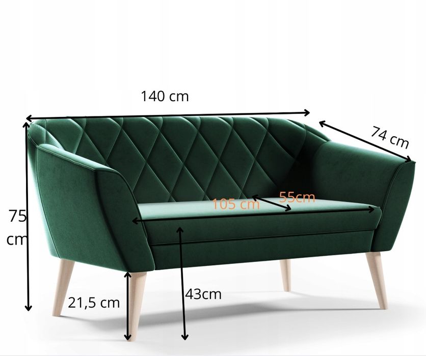 Sofa 2 osobowa CZARNA