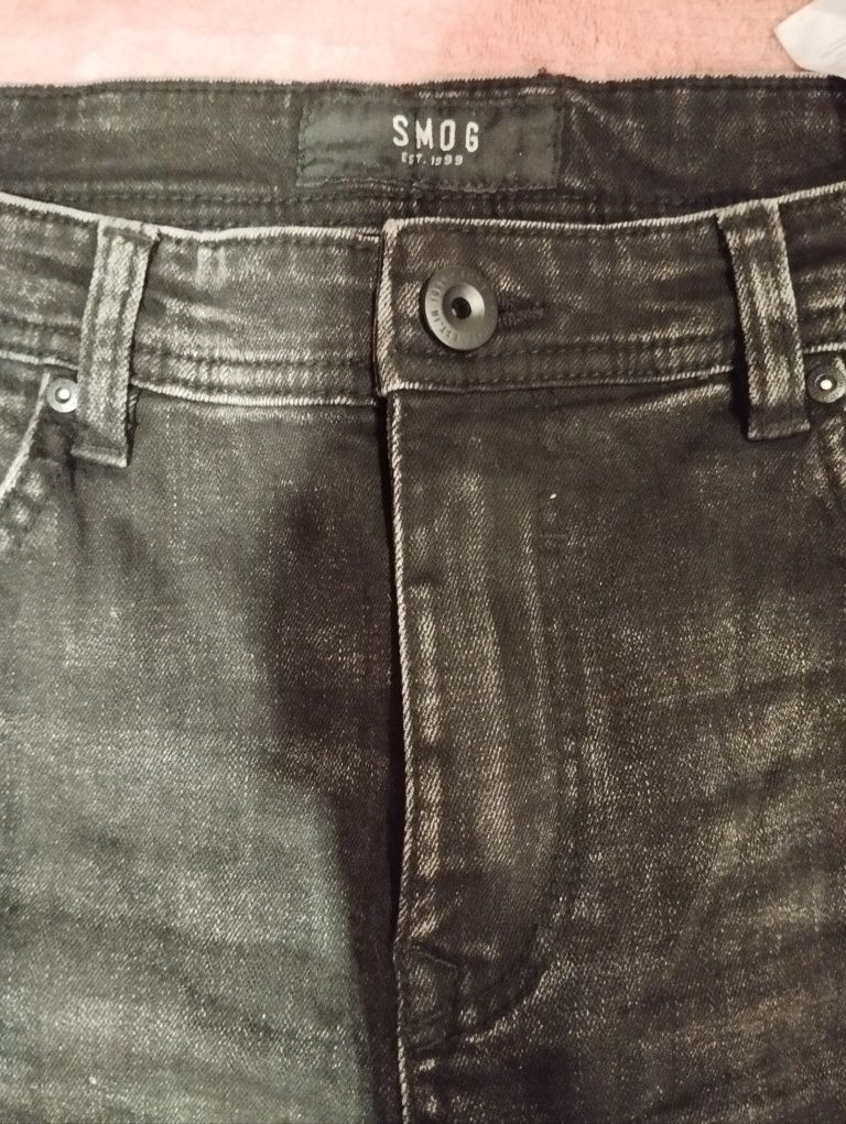 Spodnie 34 SMOG czarne jeansy