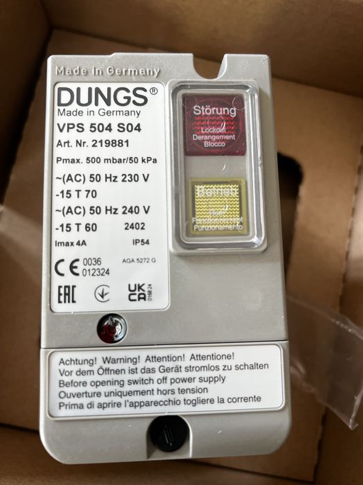 Контроль герметичності газових клапанів Dungs VPS 504 S04