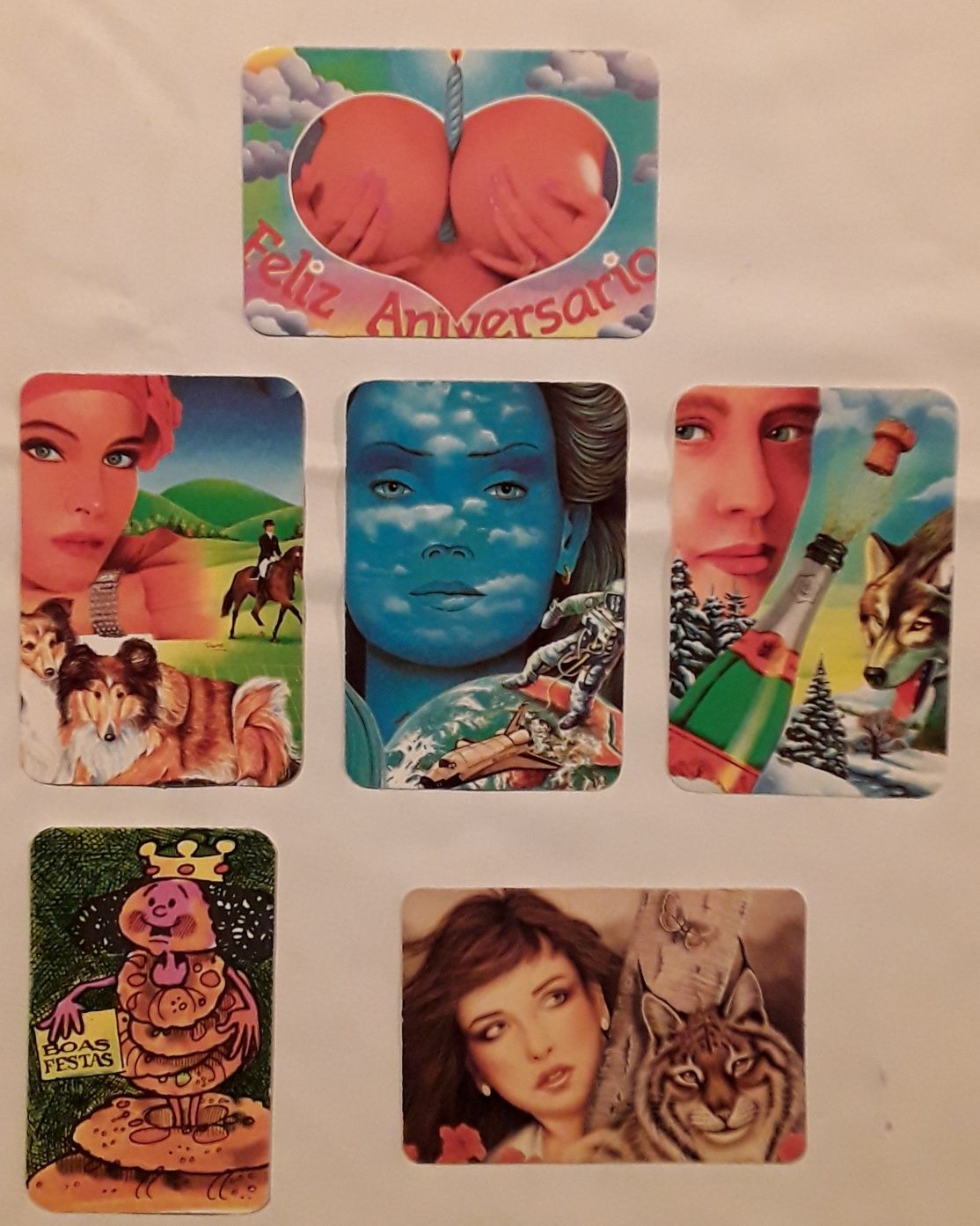 Calendários de bolso, vários anos, tema: bonecos