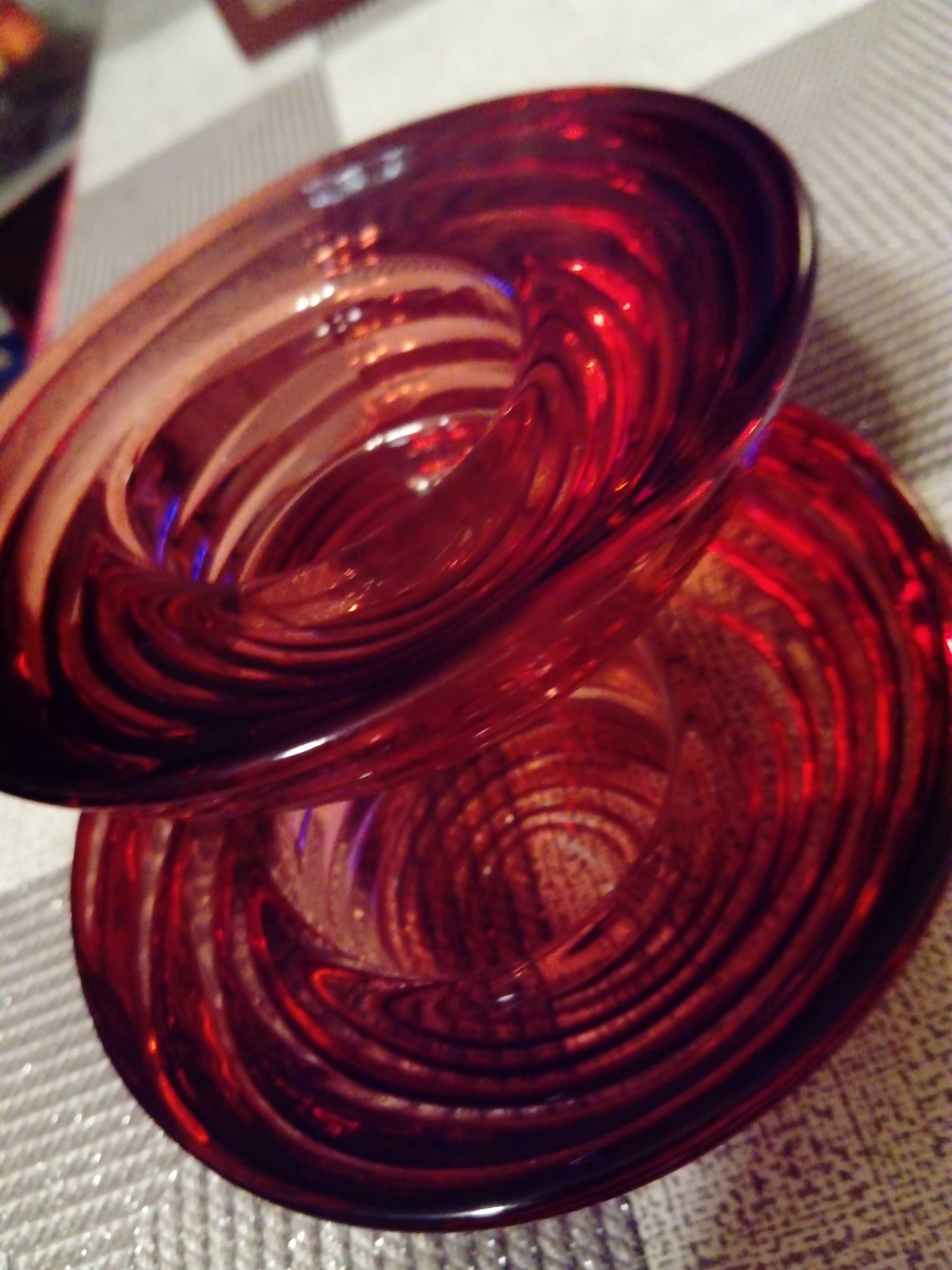 Ozdobne świeczniki szklane, wzór spiralny- 2 szt