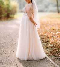 Suknia Ślubna 40-42 brzoskwiniowa