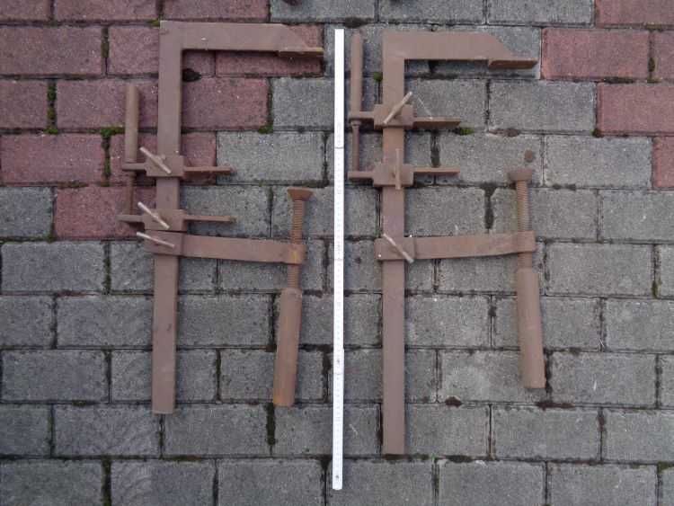 Stalowe ściski śrubowe duże 75/33cm stolarskie ślusarskie