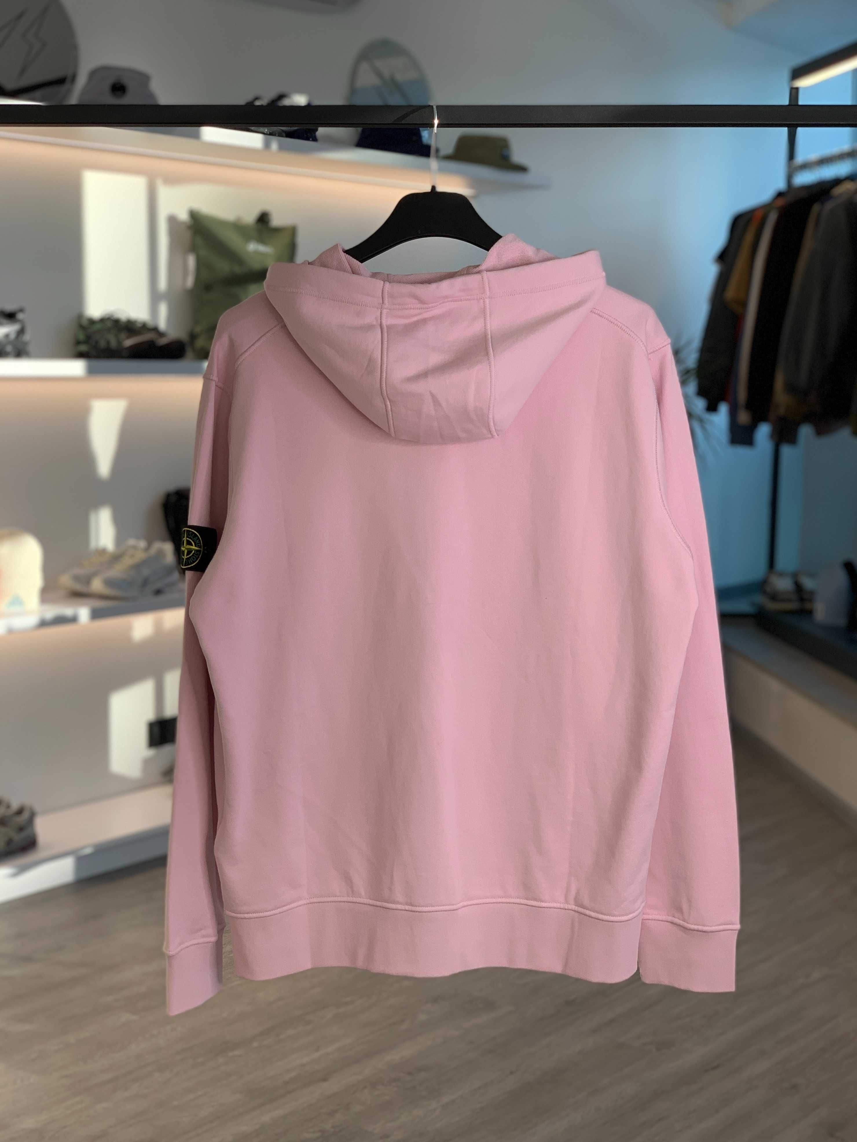 Худі STONE ISLAND 64251 Classic Zip Hooded Sweatshirt Light Pink SI014