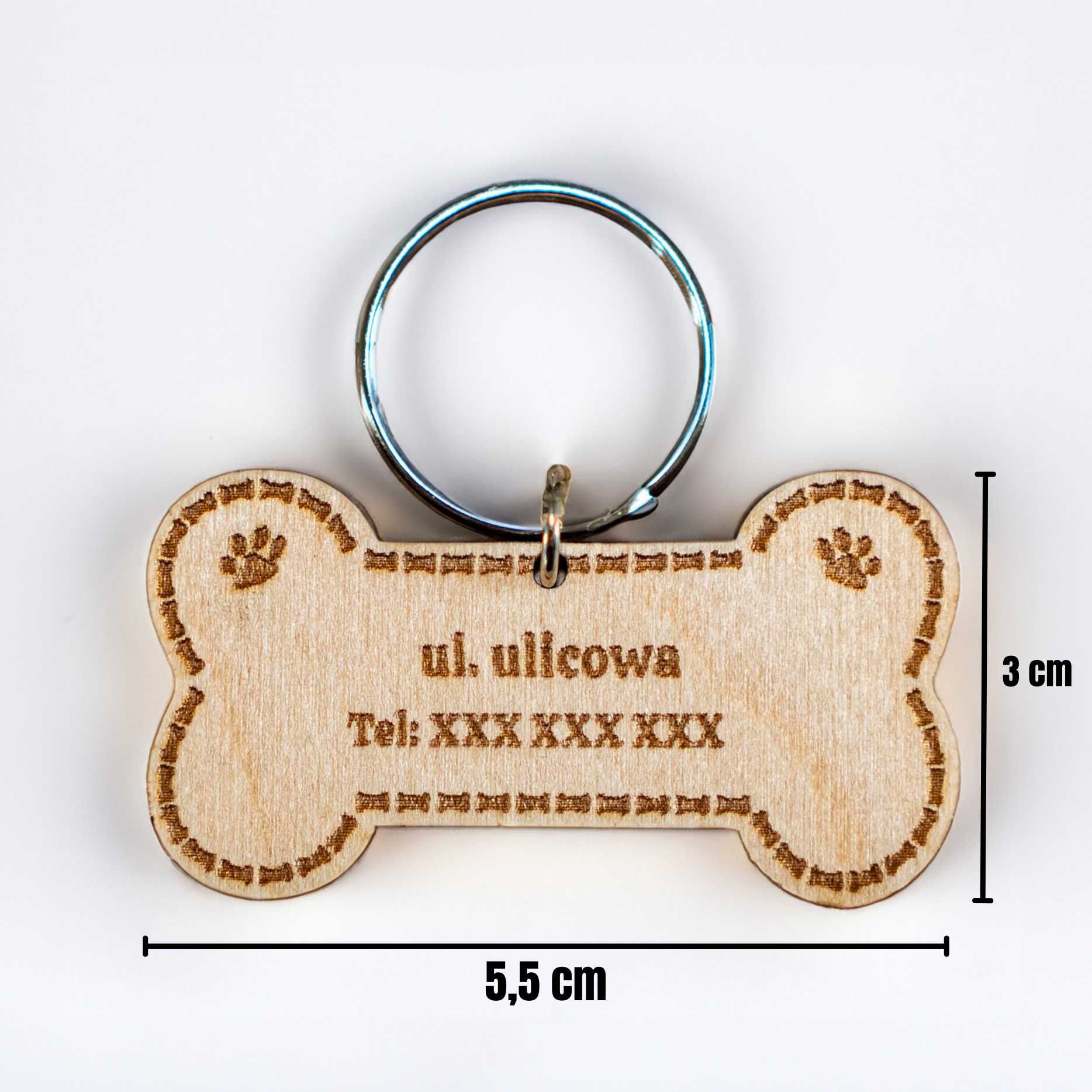 ADRESÓWKA DLA PSA Identyfikator drewniany grawerowany z imieniem