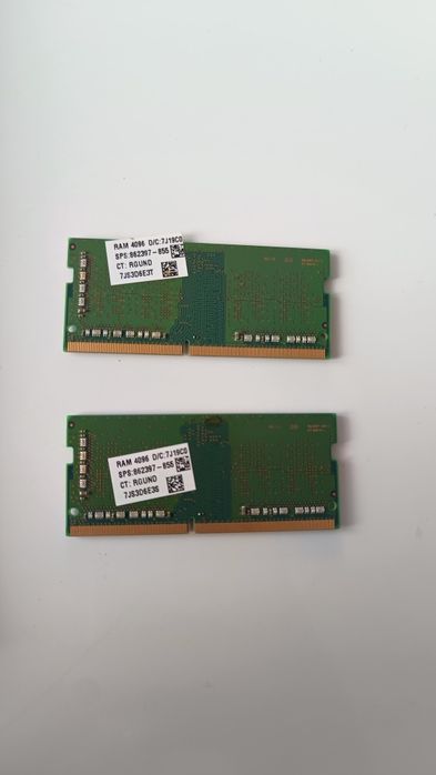 2x DDR4 4GB SODIMM 1Rx16 PC4-2666-SC0-11 Samsung